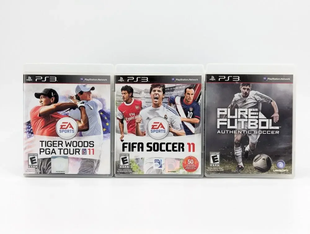 PS3 PlayStation 3 Pure Futbol FIFA Soccer 11 Tiger Woods PGA Tour 11 Game Lot